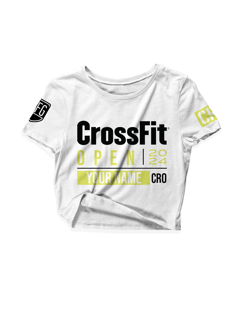 Ladies White Crop Tops - The Open 24 - CrossFit Rising Oak