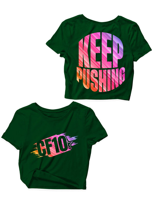 Ladies Crop Tops - Keep Pushing - CF10 - AMRAP INDUSTRIES