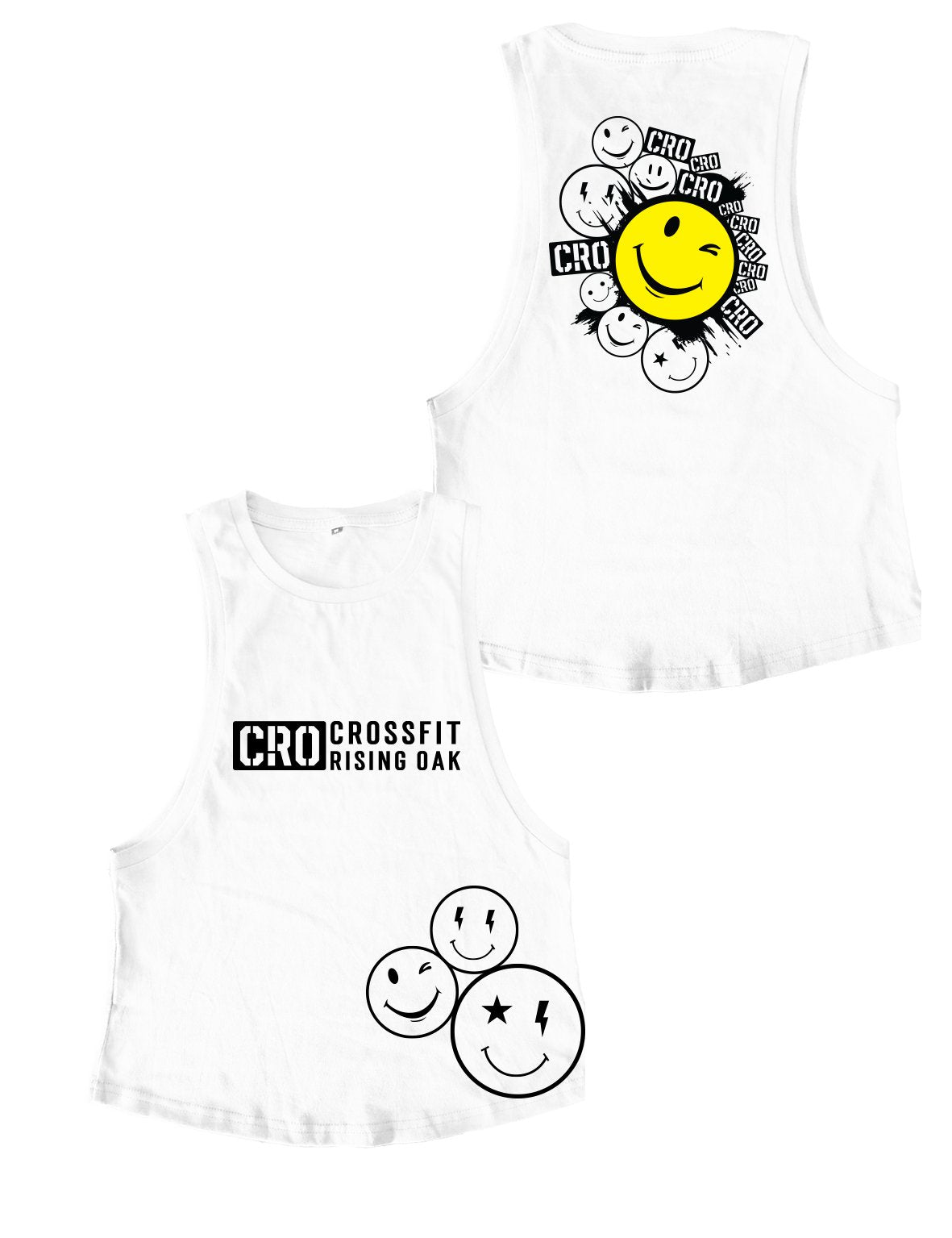 Ladies Muscle Tank Tops - Smile - CrossFit Rising Oak - AMRAP INDUSTRIES