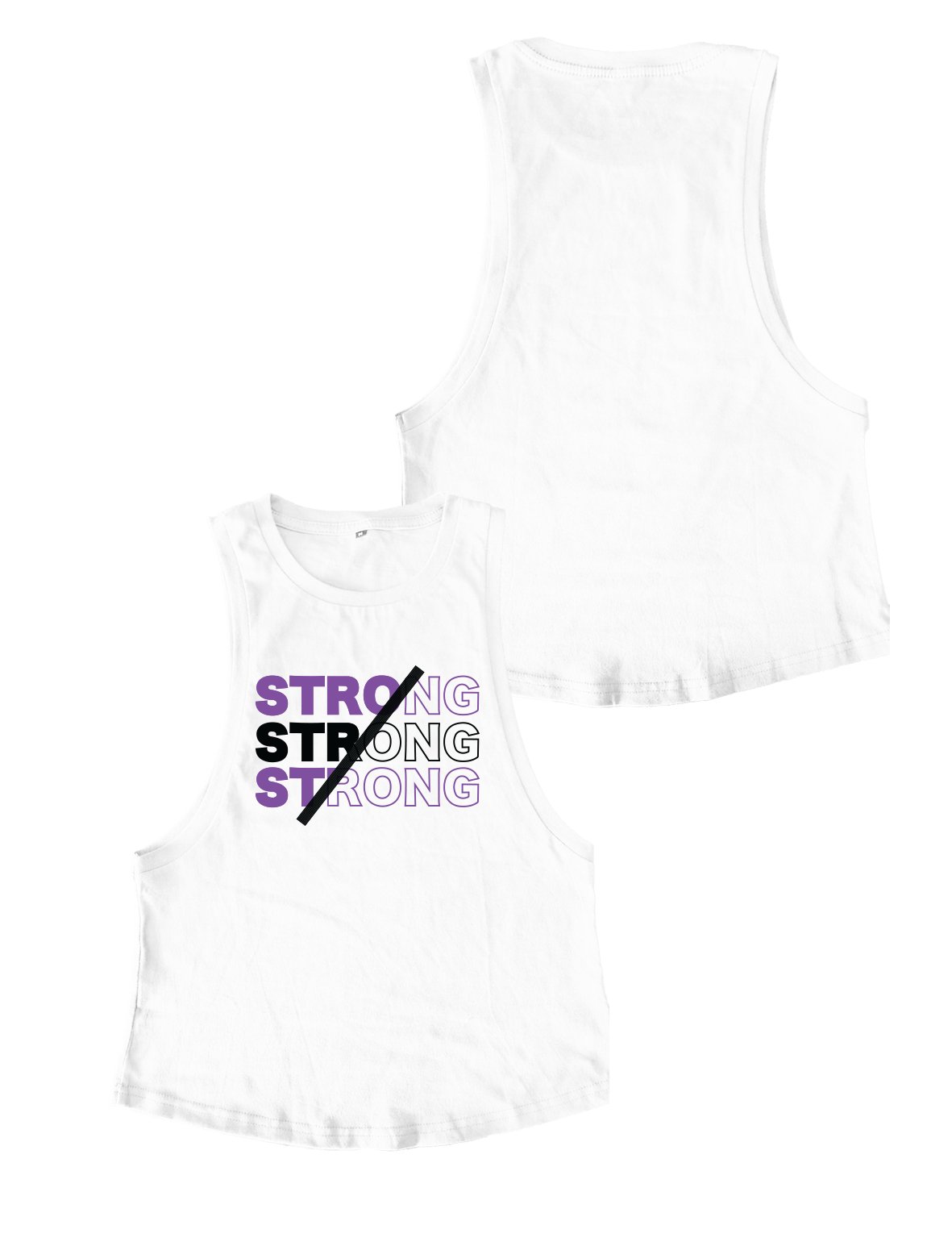 Ladies Muscle Tank Tops - Strong Outlined - Strong by Mika Stefano - AMRAP INDUSTRIES