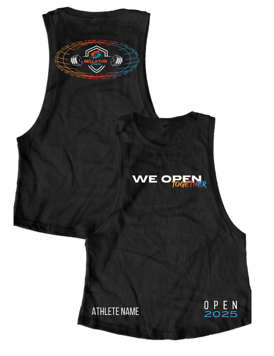 Ladies Muscle Tank Tops - We Open Together - Bellator Fitness - Open 2025 - AMRAP