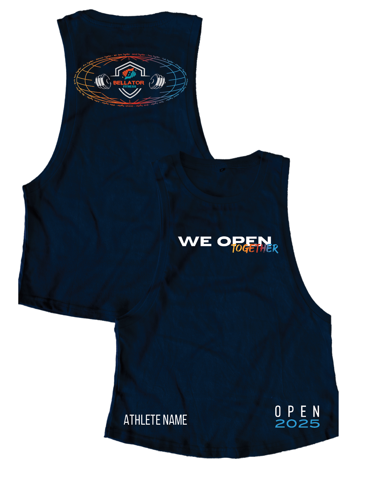 Ladies Muscle Tank Tops - We Open Together - Bellator Fitness - Open 2025 - AMRAP