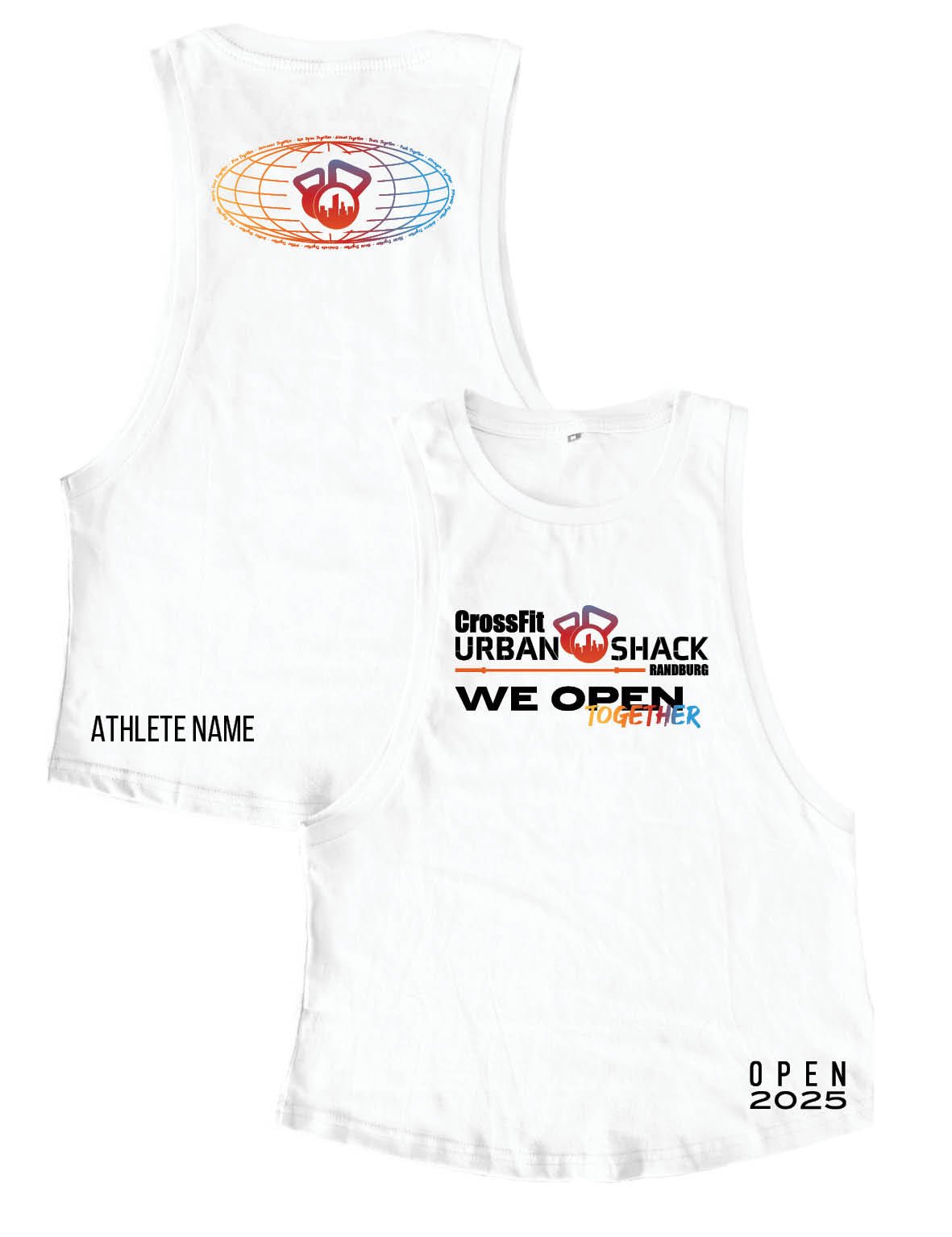 Ladies Muscle Tank Tops - We Open Together - Crossfit Urban Shack - Open 2025 - AMRAP