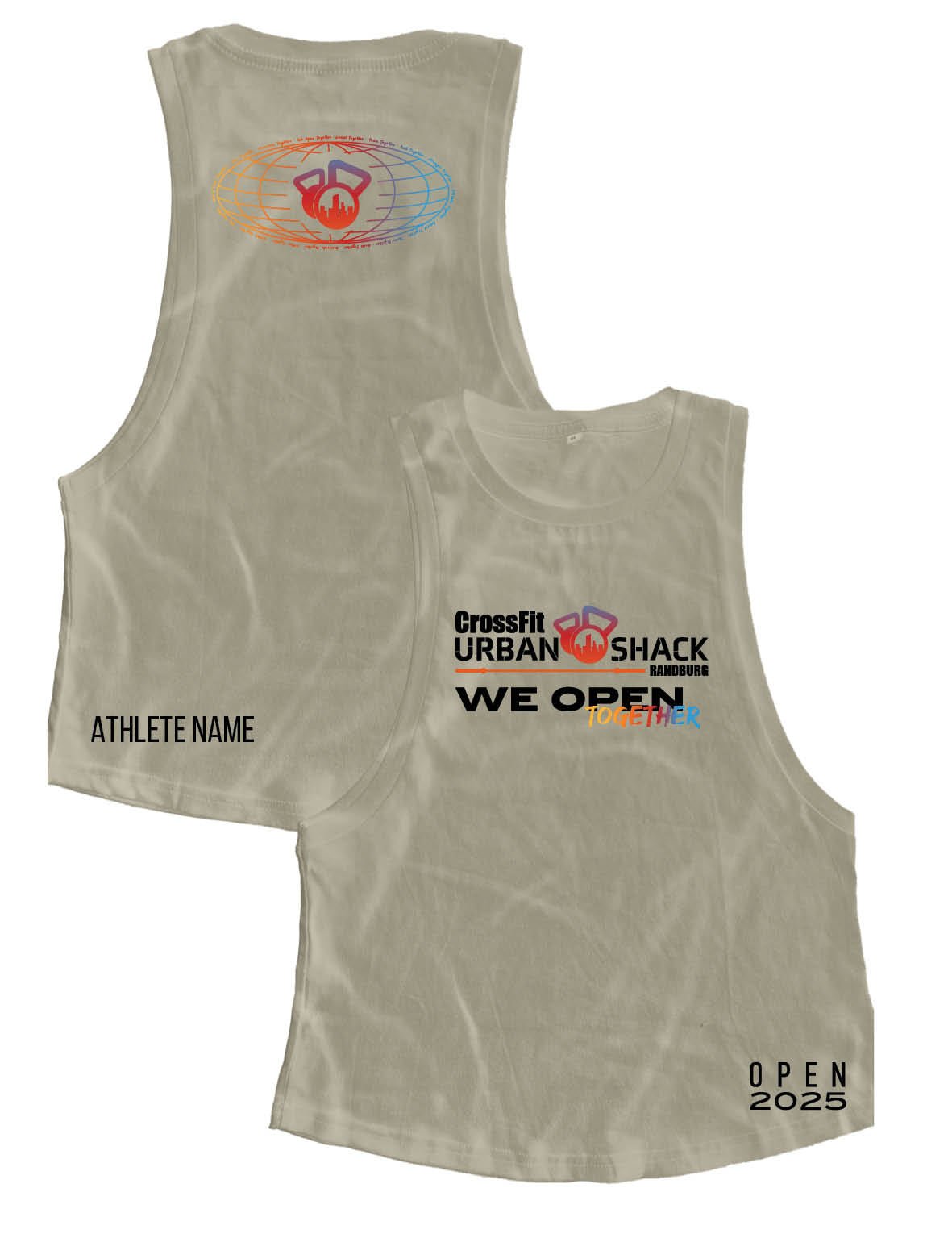 Ladies Muscle Tank Tops - We Open Together - Crossfit Urban Shack - Open 2025 - AMRAP