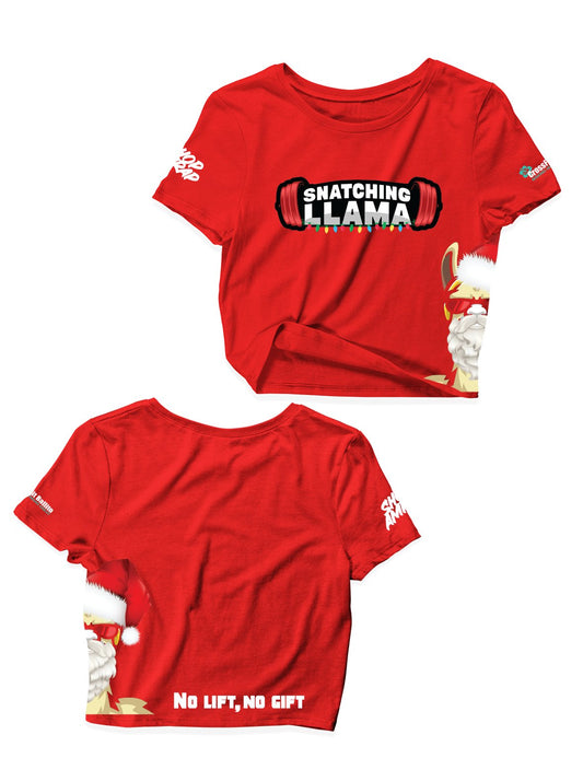 Ladies Red Crop Tops - Snatching Santa - Snatching Llama - AMRAP INDUSTRIES