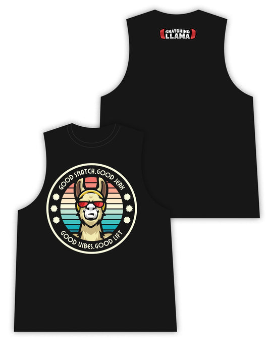 Mens Sleeveless Vest - Good Snatch, Good Vibes - Snatching Llama - AMRAP INDUSTRIES