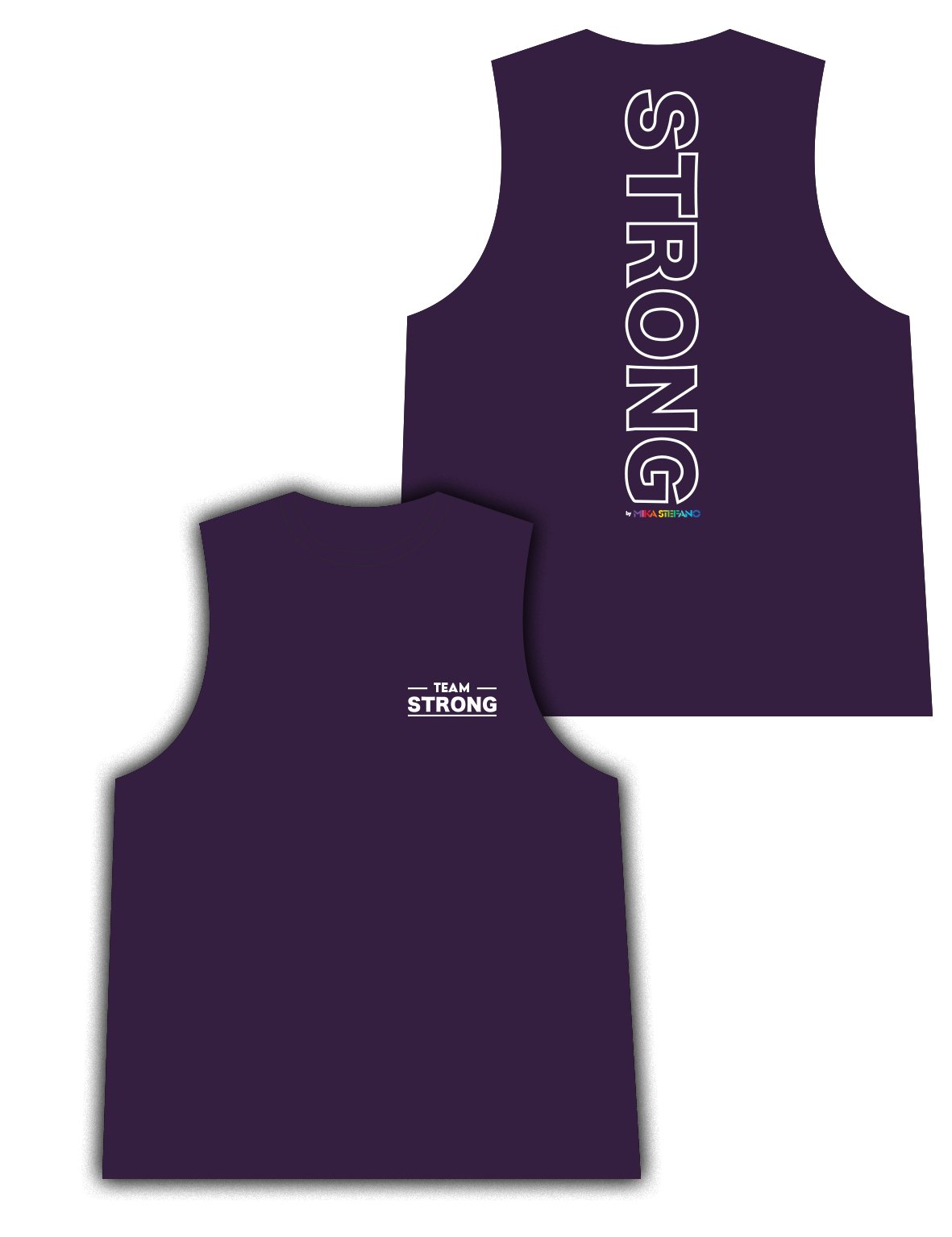 Mens Sleeveless Vest - Team Strong - Strong by Mika Stefano - AMRAP INDUSTRIES