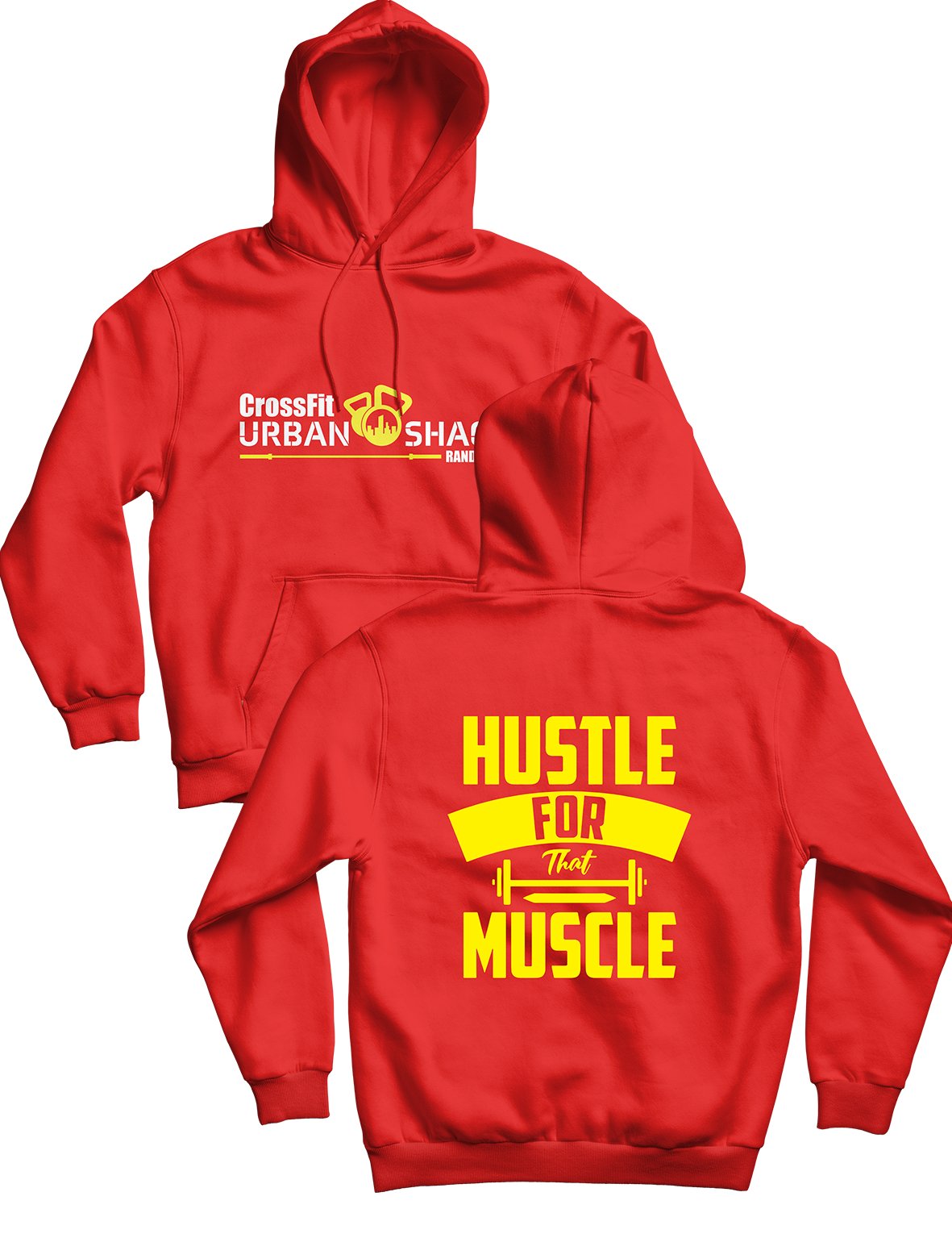 Unisex Hoodie 240g - Hustle for that Muscle - Urban Shack - AMRAP INDUSTRIES