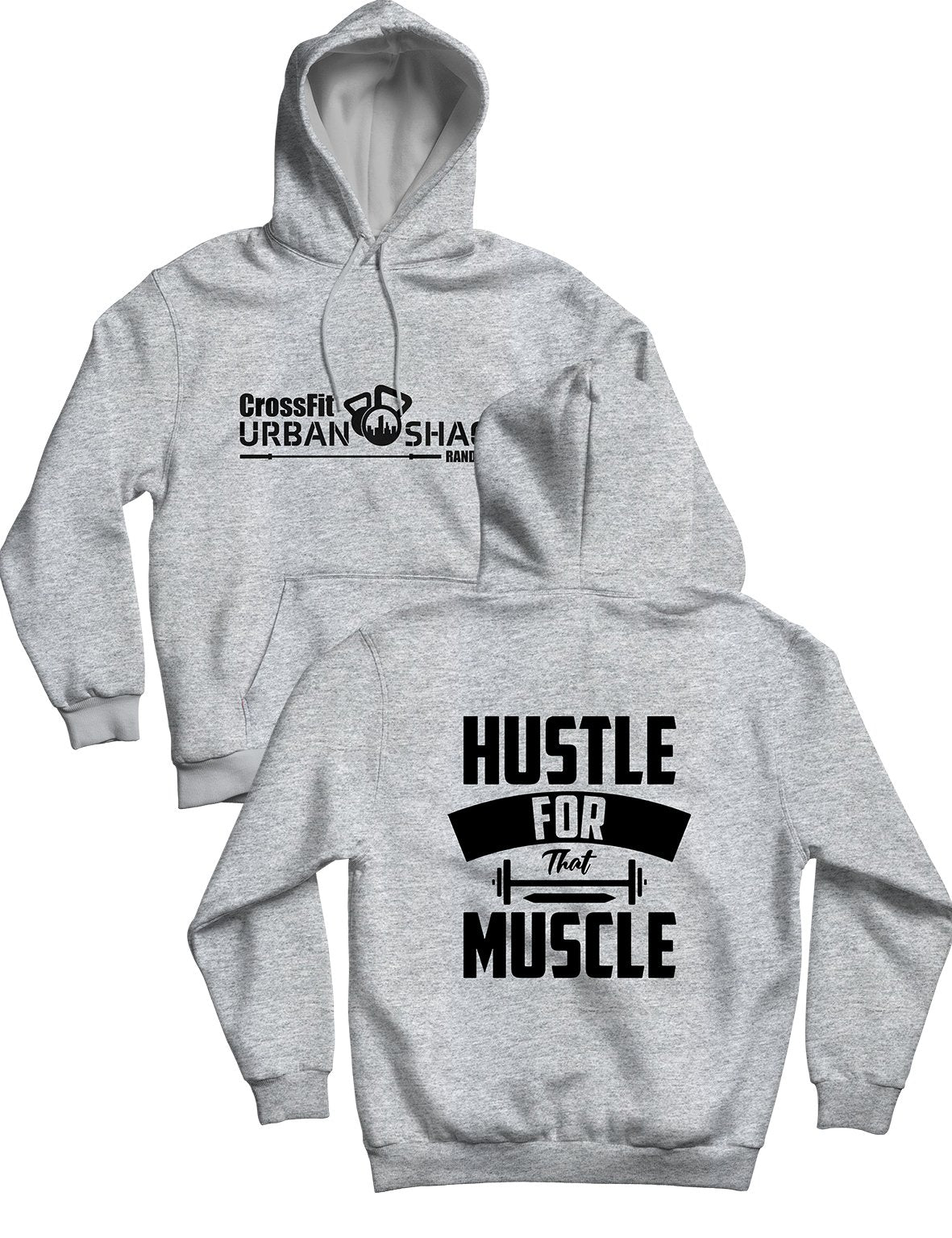 Unisex Hoodie 240g - Hustle for that Muscle - Urban Shack - AMRAP INDUSTRIES