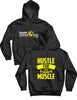 Unisex Hoodie Black 240g - Hustle for that Muscle - Urban Shack - AMRAP INDUSTRIES