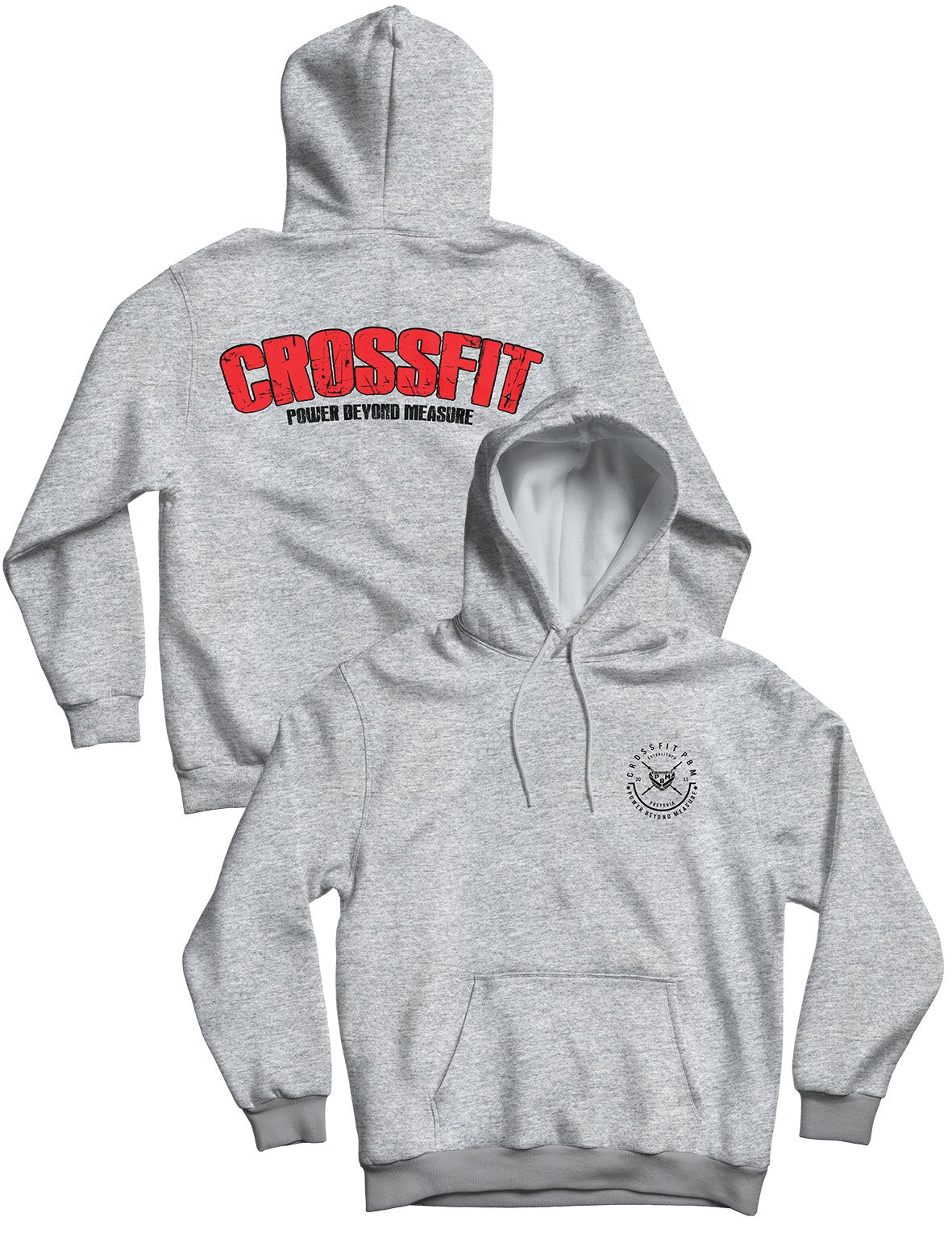 Unisex Hoodie Grey Melange - Flagship - CrossFit PBM - AMRAP INDUSTRIES