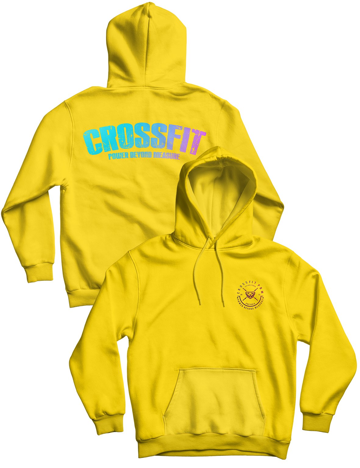 Unisex Hoodie Yellow - Flagship - CrossFit PBM - AMRAP INDUSTRIES