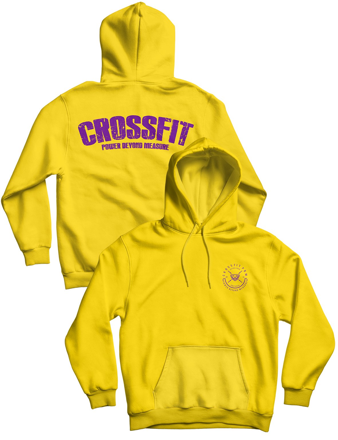 Unisex Hoodie Yellow - Flagship - CrossFit PBM - AMRAP INDUSTRIES