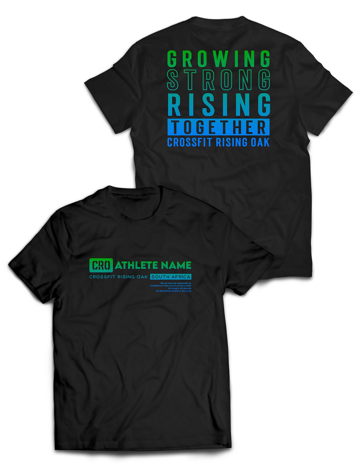 Universal Black Premium Tee - Flagship - CrossFit Rising Oak - AMRAP INDUSTRIES