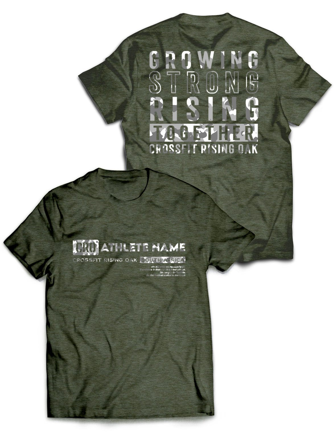 Universal Military Melange Premium Tee - Flagship - CrossFit Rising Oak - AMRAP INDUSTRIES