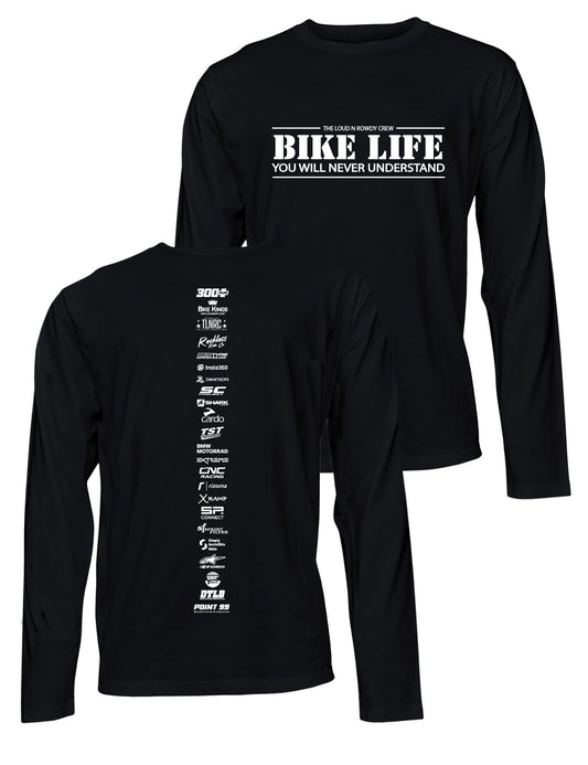 Universal Premium Long Sleeve Tee - Backbone - Bike Life - AMRAP INDUSTRIES