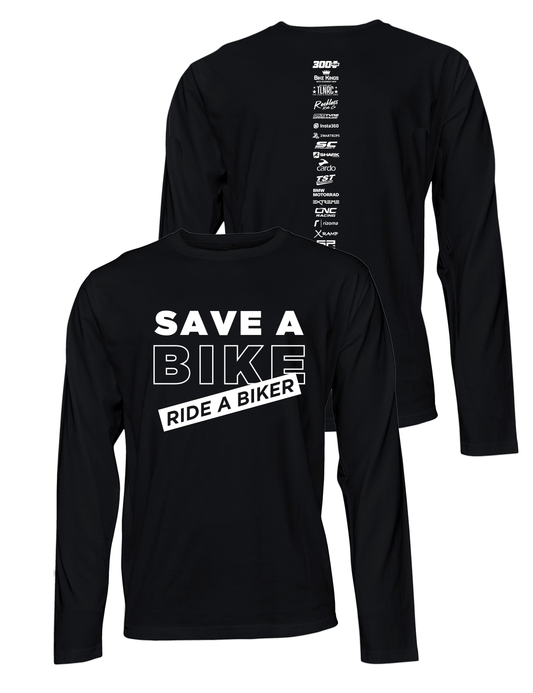 Universal Premium Long Sleeve Tee - Save a Bike - Loud and Rowdy - AMRAP