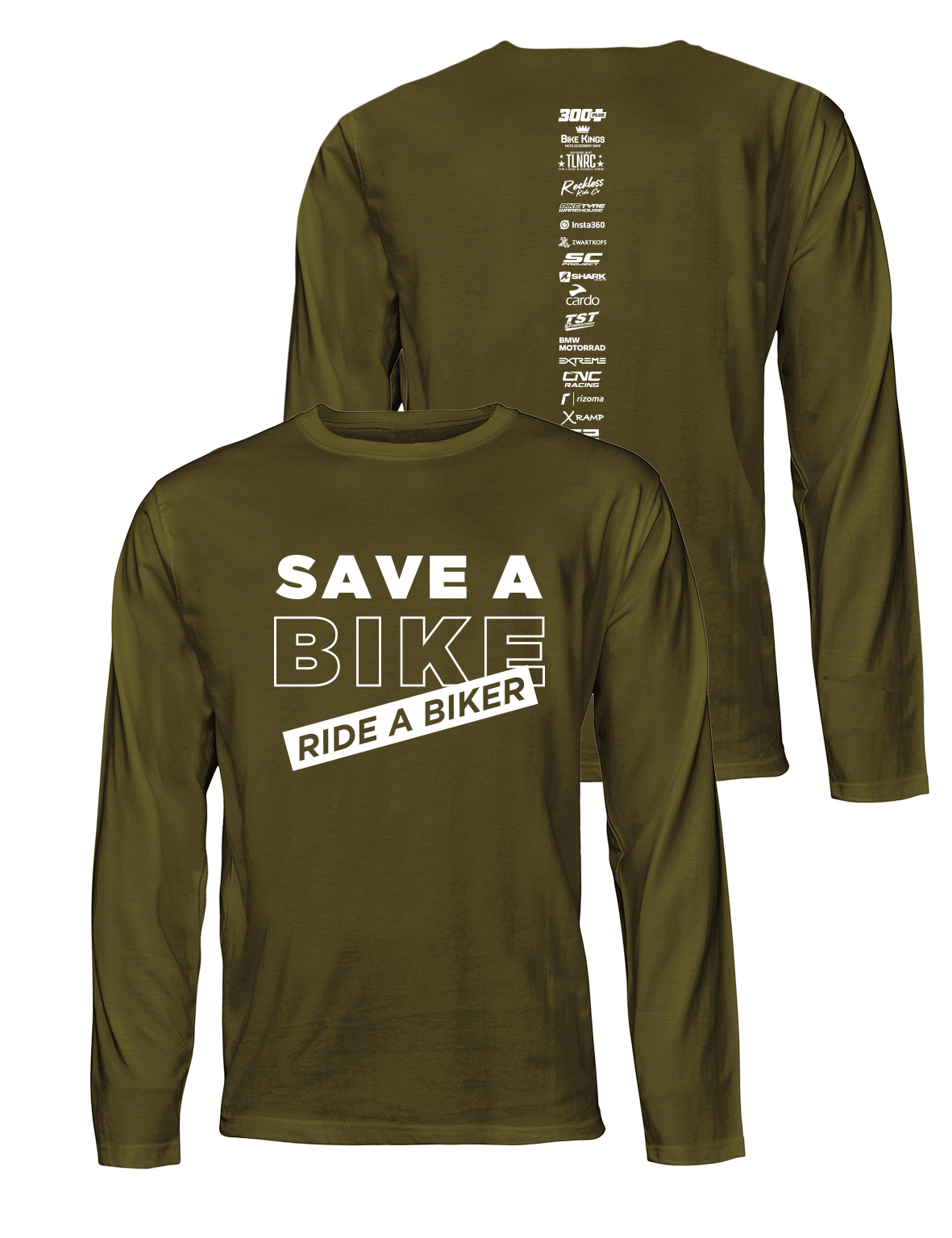 Universal Premium Long Sleeve Tee - Save a Bike - Loud and Rowdy - AMRAP