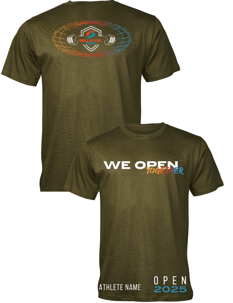 Universal Premium Tee - We Open Together - Open 2025 - Bellator Fitness - AMRAP