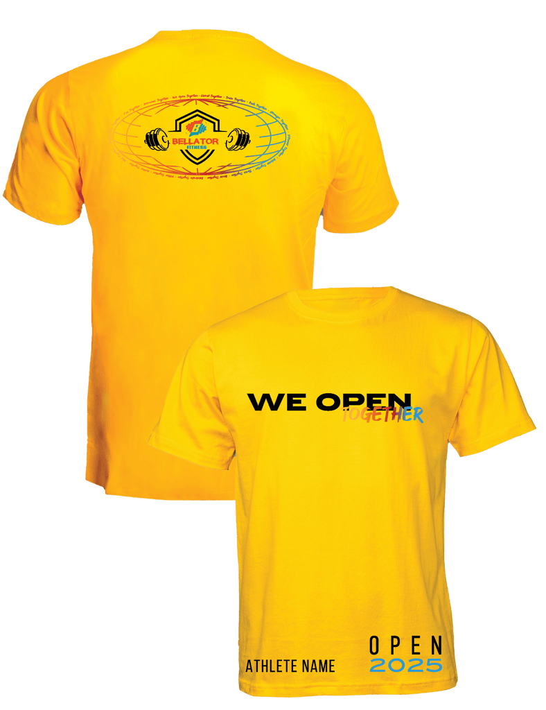 Universal Premium Tee - We Open Together - Open 2025 - Bellator Fitness - AMRAP