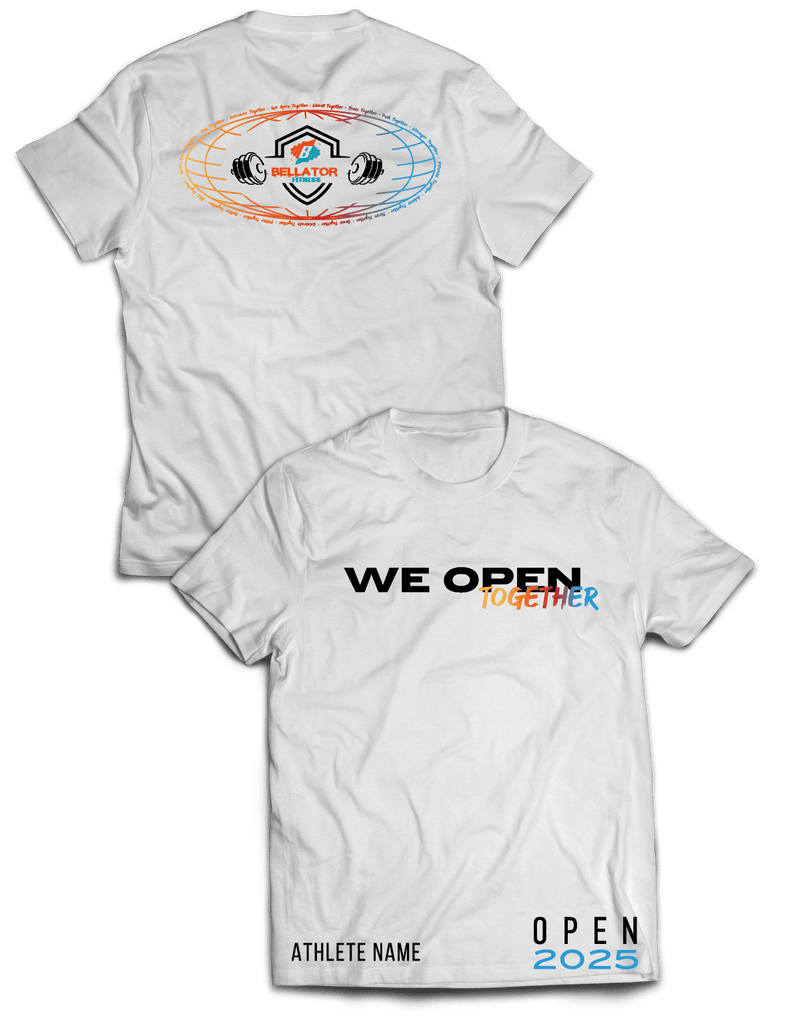 Universal Premium Tee - We Open Together - Open 2025 - Bellator Fitness - AMRAP