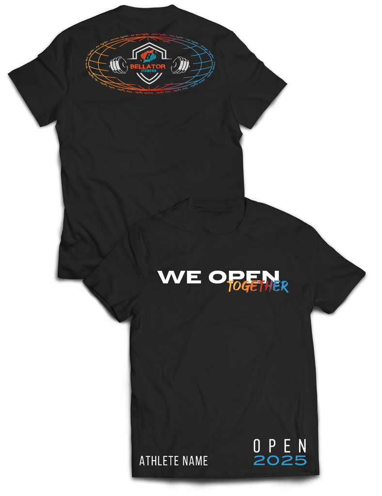 Universal Premium Tee - We Open Together - Open 2025 - Bellator Fitness - AMRAP