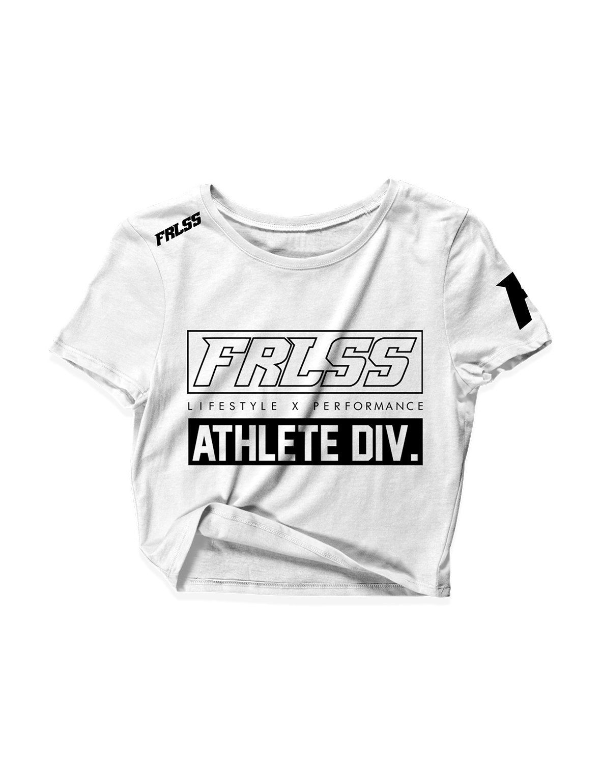 Ladies Black Crop Tops - Athlete Div - FRLSS - AMRAP INDUSTRIES