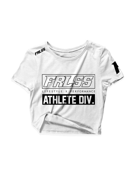 Ladies Black Crop Tops - Athlete Div - FRLSS - AMRAP INDUSTRIES