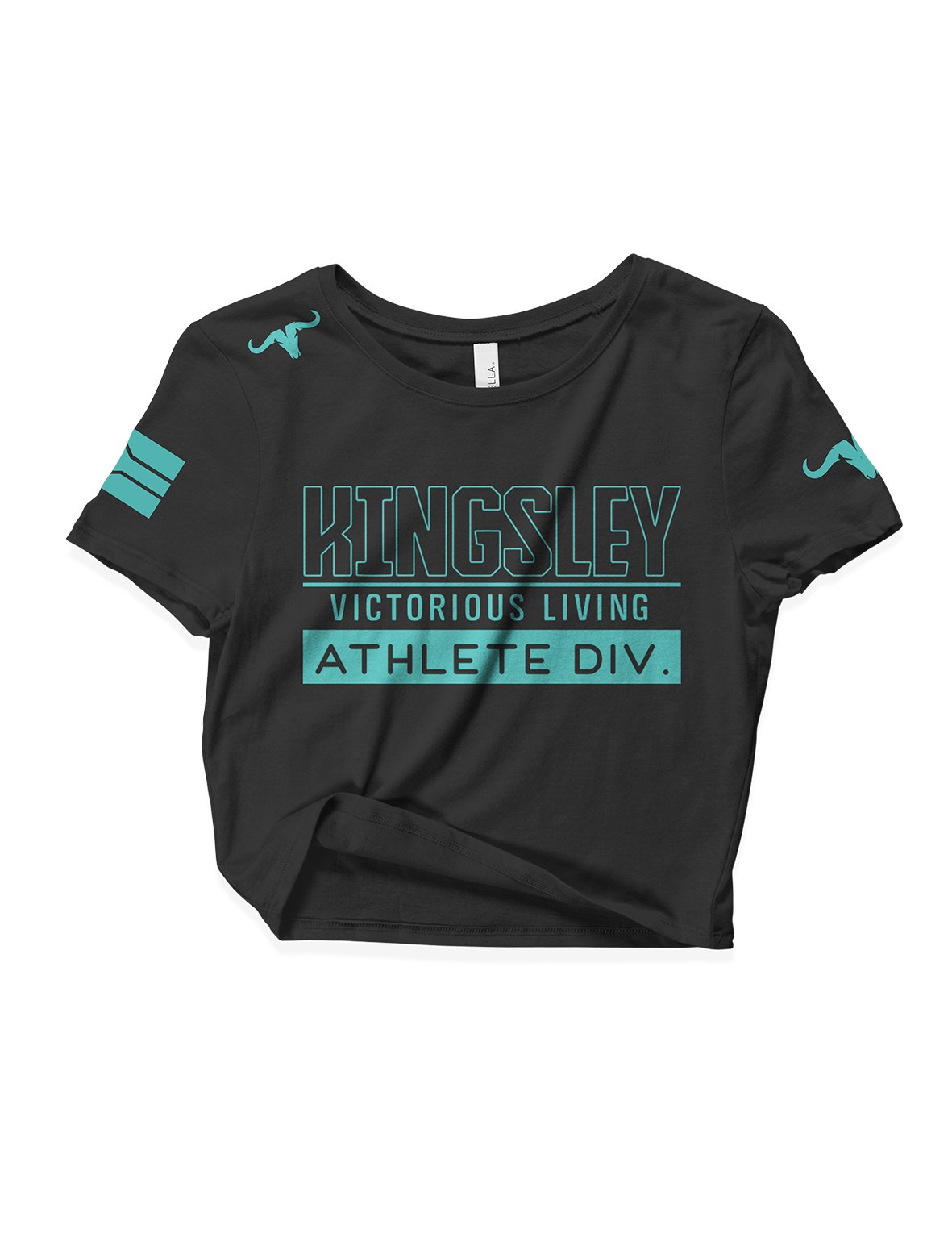 Ladies Black Crop Tops - Athlete Div - Kingsley - AMRAP INDUSTRIES