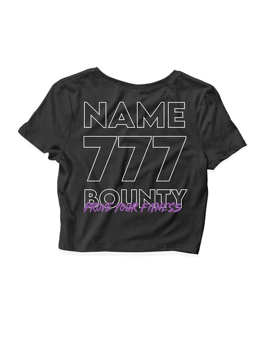 Ladies Black Crop Tops - Athlete Name - Bounty - AMRAP INDUSTRIES