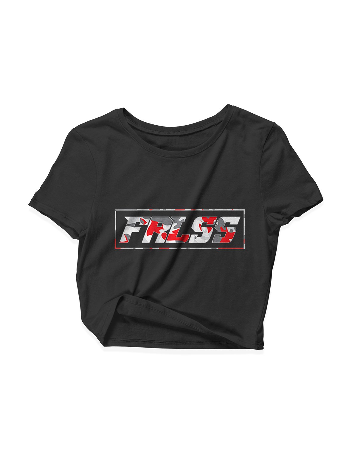 Ladies Black Crop Tops - Camo - FRLSS - AMRAP INDUSTRIES