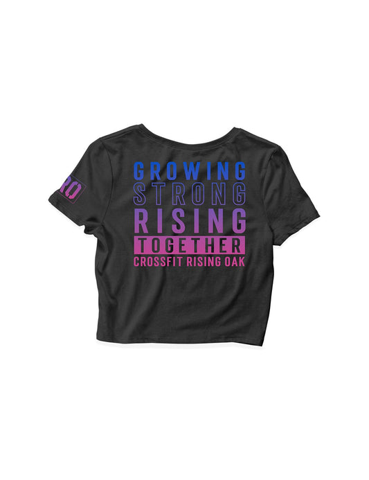 Ladies Black Crop Tops - Flagship - CrossFit Rising Oak - AMRAP INDUSTRIES