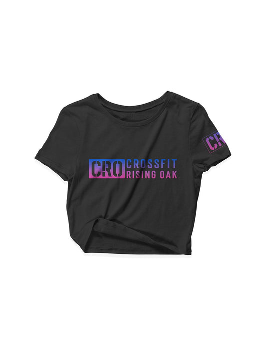 Ladies Black Crop Tops - Flagship - CrossFit Rising Oak - AMRAP INDUSTRIES