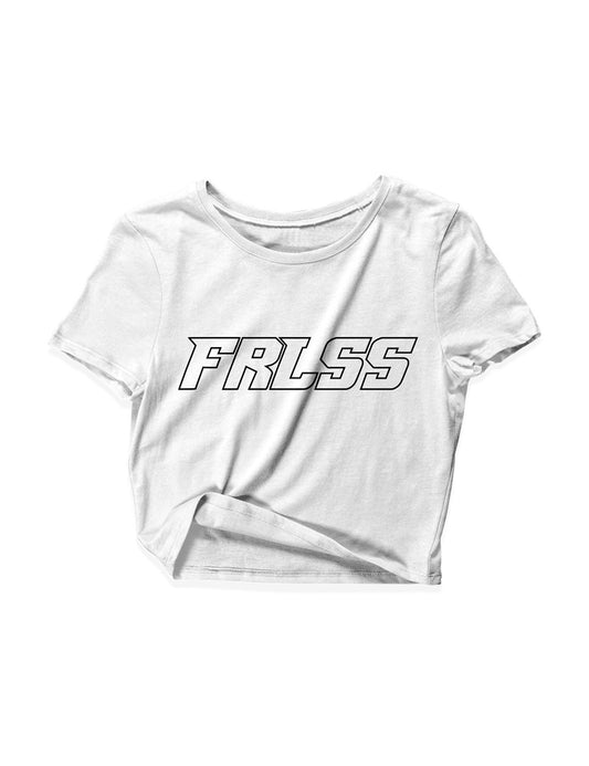 Ladies Black Crop Tops - Flagship Outlined - FRLSS - AMRAP INDUSTRIES