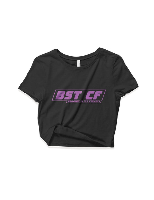 Ladies Black Crop Tops - Flagship Purple - Crossfit BST - AMRAP INDUSTRIES