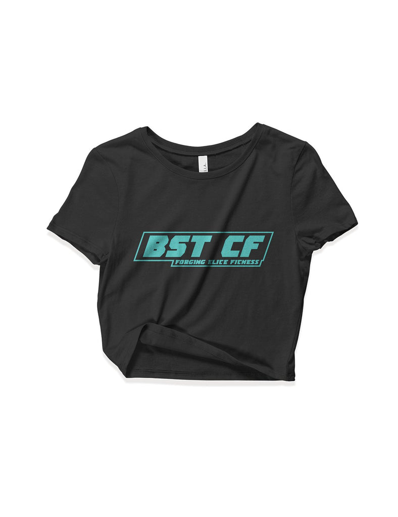 Ladies Black Crop Tops - Flagship Turquoise - Crossfit BST - AMRAP INDUSTRIES