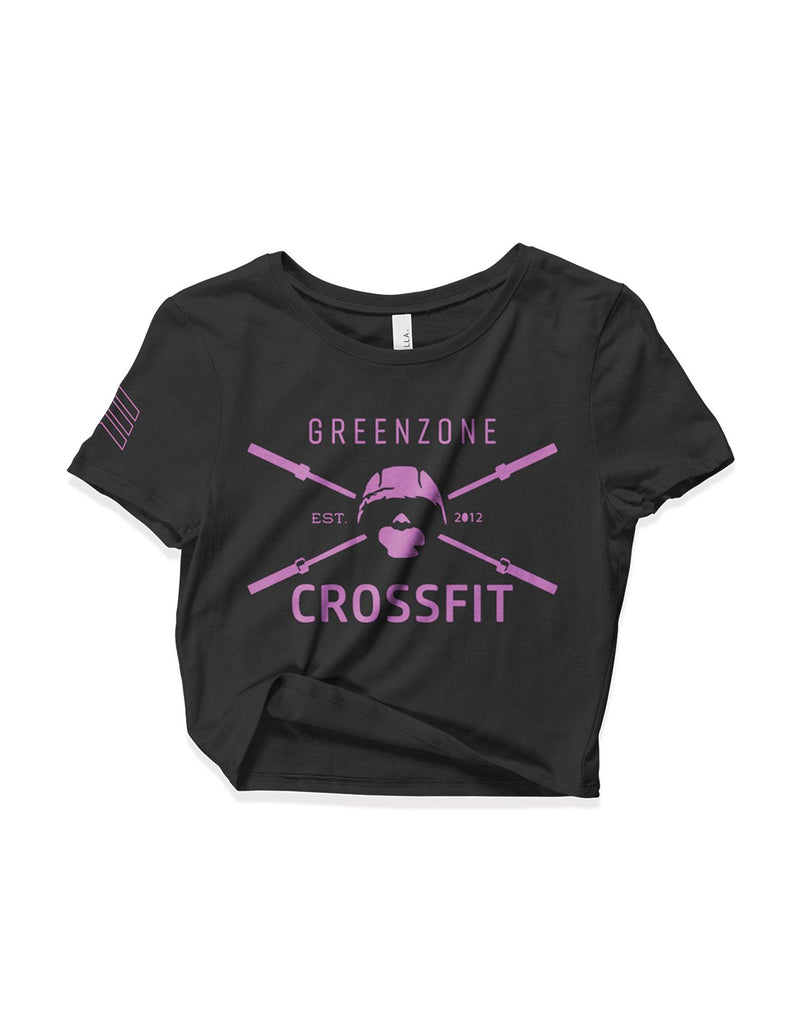 Ladies Black Crop Tops - Forging Elite Fitness - Greenzone - AMRAP INDUSTRIES