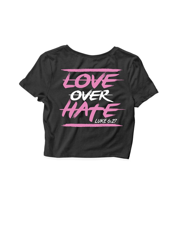 Ladies Black Crop Tops - Love over Hate - Grip and Rip - AMRAP INDUSTRIES