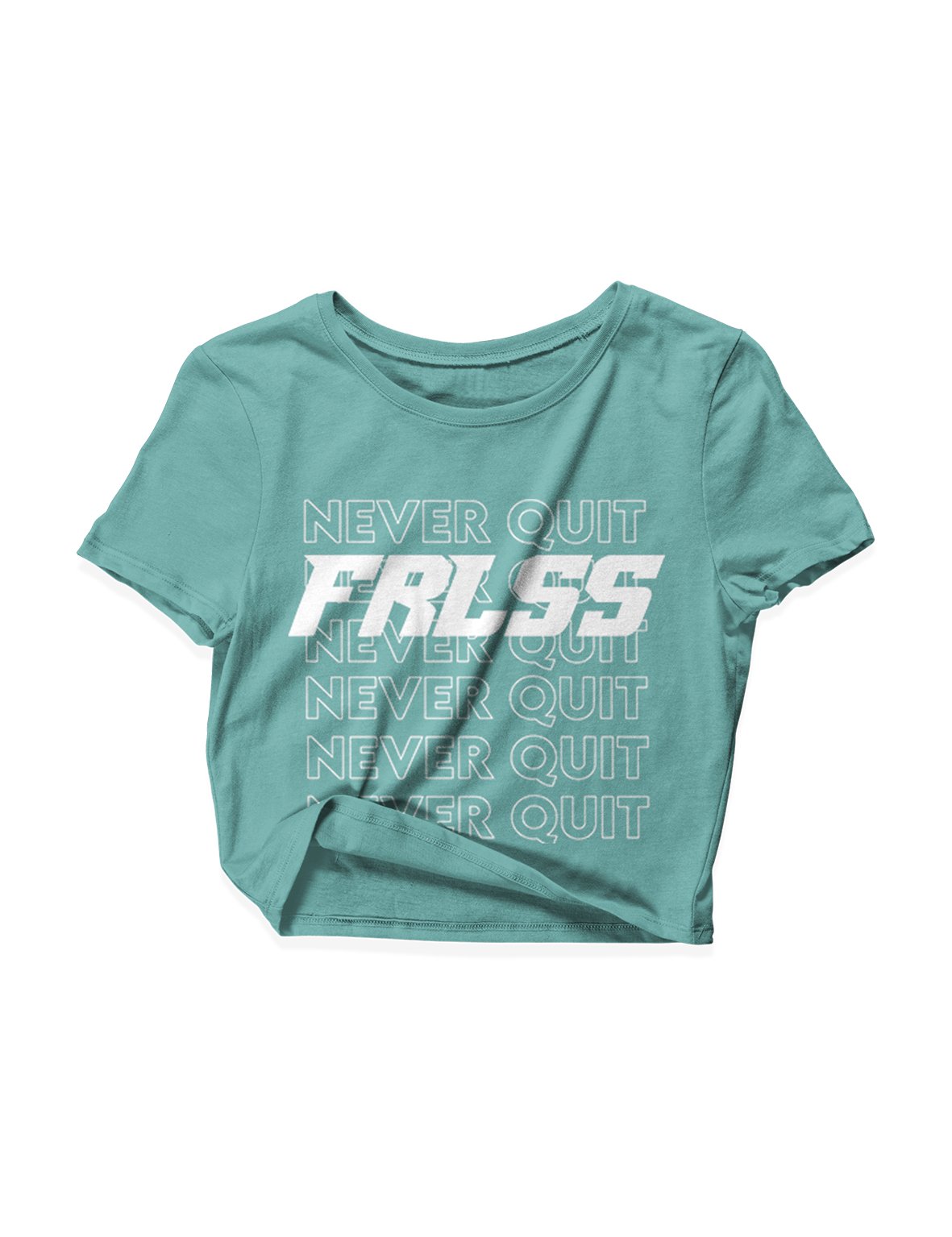 Ladies Black Crop Tops - Never Quit - FRLSS - AMRAP INDUSTRIES