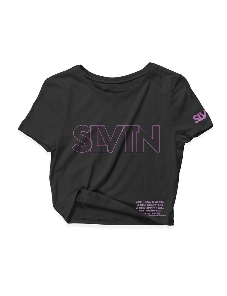 Ladies Black Crop Tops - Outlined - SLVTN - AMRAP INDUSTRIES