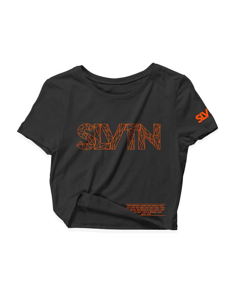 Ladies Black Crop Tops - Retro - SLVTN - AMRAP INDUSTRIES