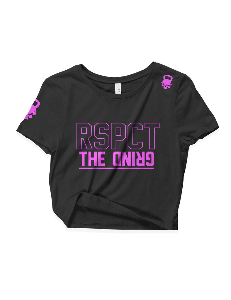 Ladies Black Crop Tops - RSPCT the Grind - RAG - AMRAP INDUSTRIES