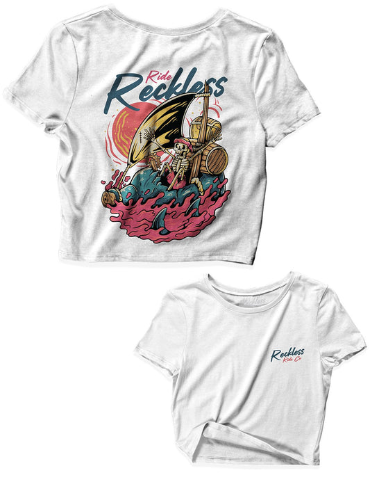 Ladies Black Crop Tops - Shipwrecked - Reckless Ride Co - AMRAP INDUSTRIES