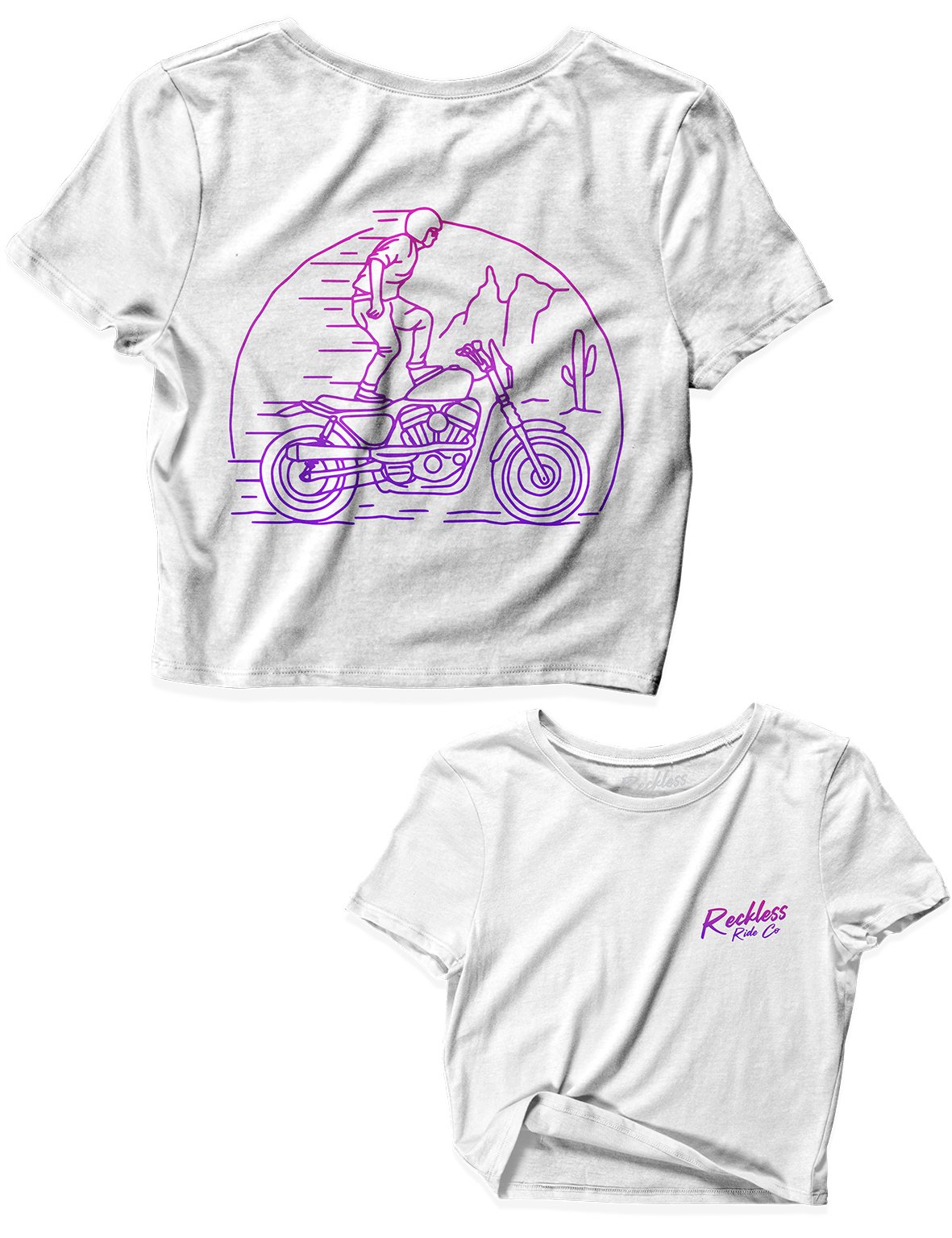 Ladies Black Crop Tops - Stunt Rider - Reckless Ride Co - AMRAP INDUSTRIES