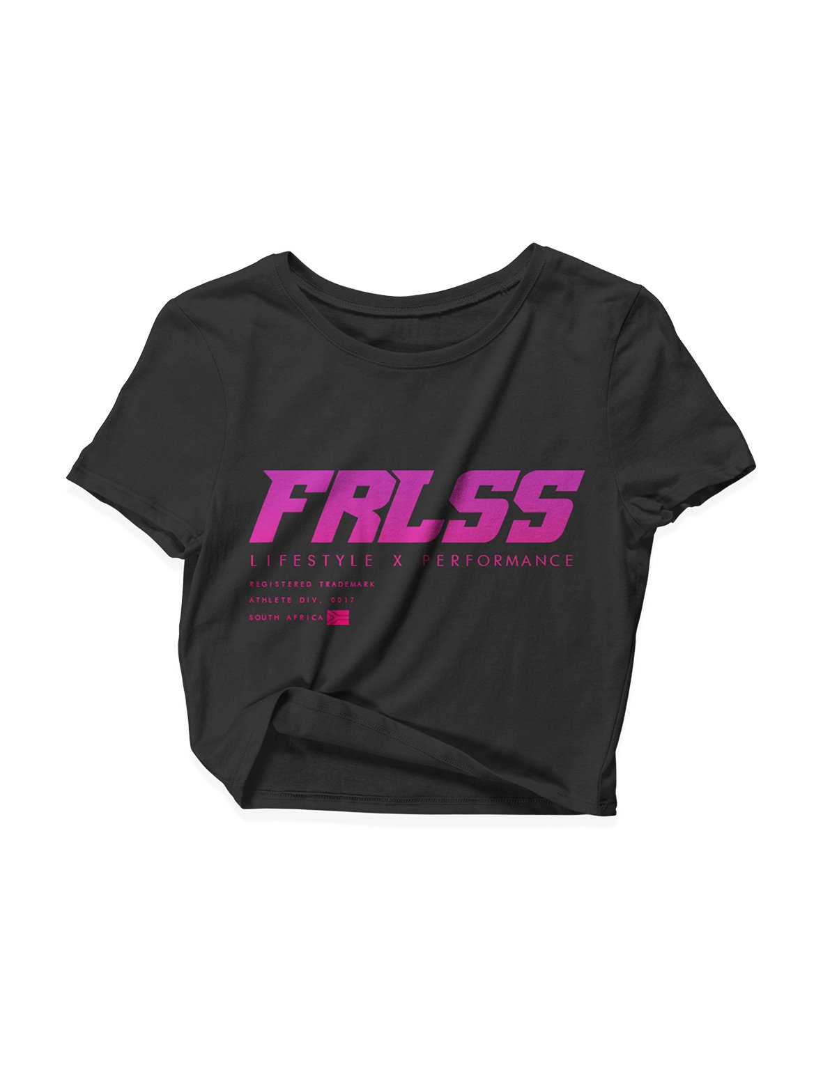 Ladies Black Crop Tops - Trademarked - FRLSS - AMRAP INDUSTRIES