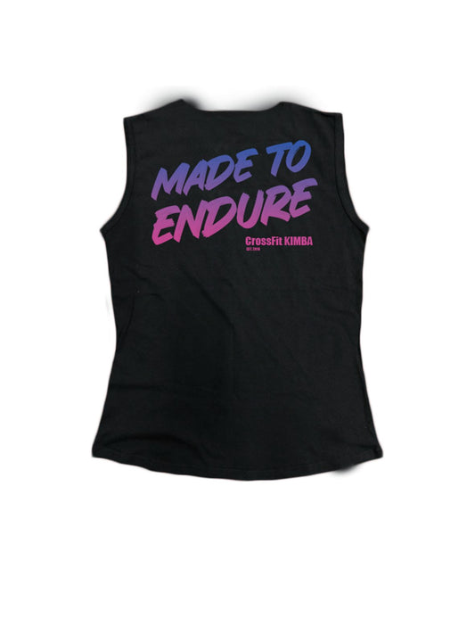 Ladies Black Everyday Tank Tops - Made to Endure Pink - CrossFit Kimba - AMRAP INDUSTRIES