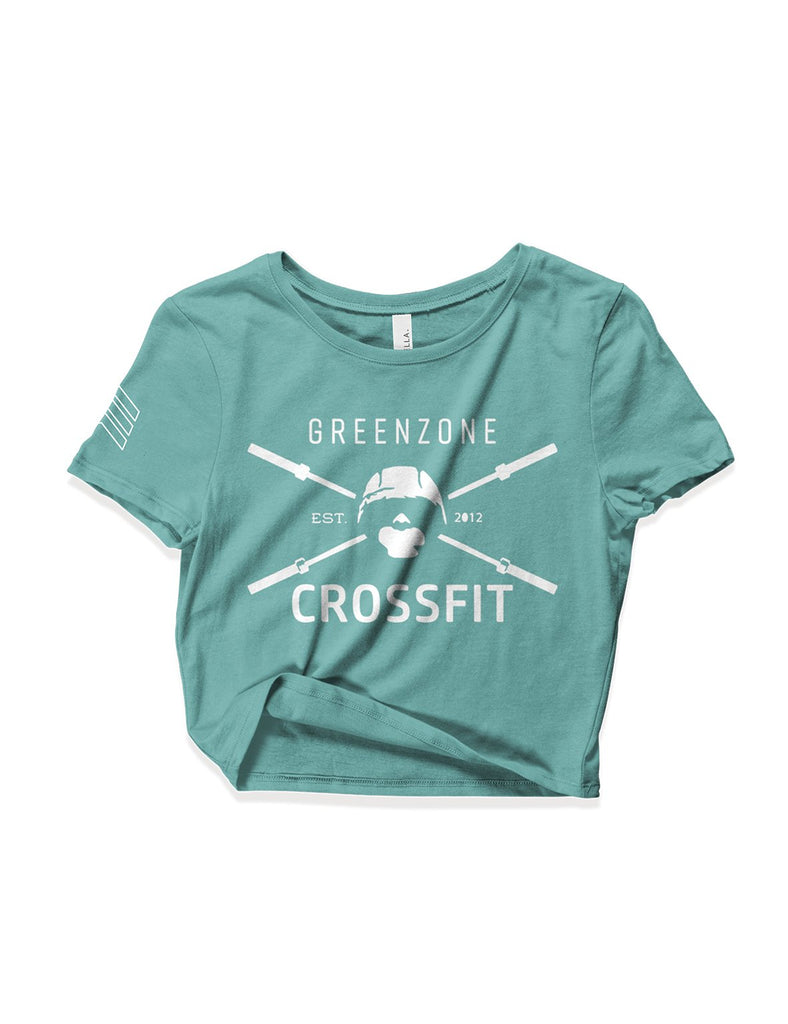 Ladies Sage Crop Tops - Forging Elite Fitness - Greenzone - AMRAP INDUSTRIES