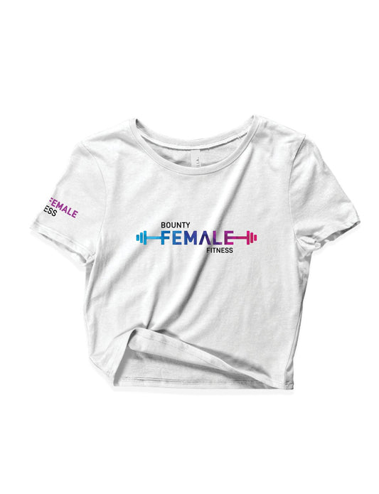 Ladies White Crop Tops - Flagship - Bounty Female Fitness - AMRAP INDUSTRIES