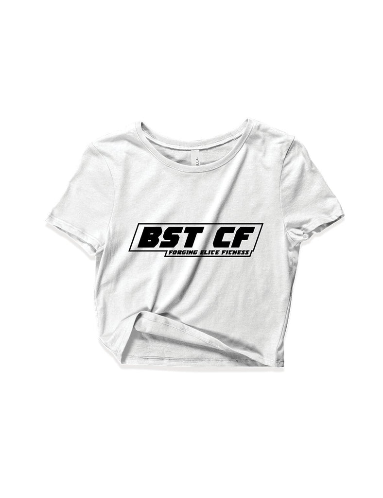 Ladies White Crop Tops - Flagship - Crossfit BST - AMRAP INDUSTRIES