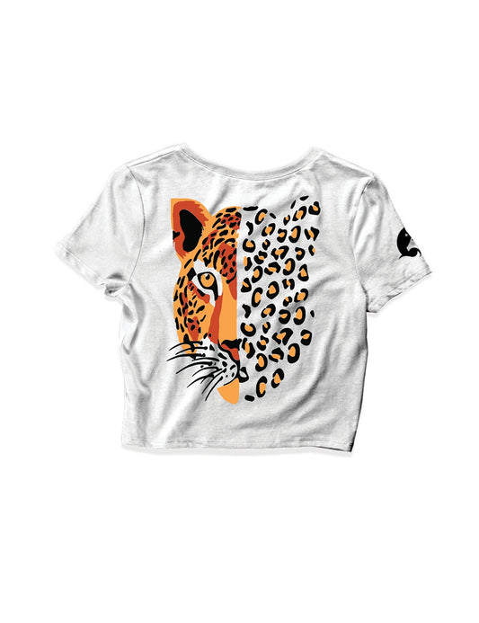 Ladies White Crop Tops - Leopard - Gunnar - AMRAP INDUSTRIES